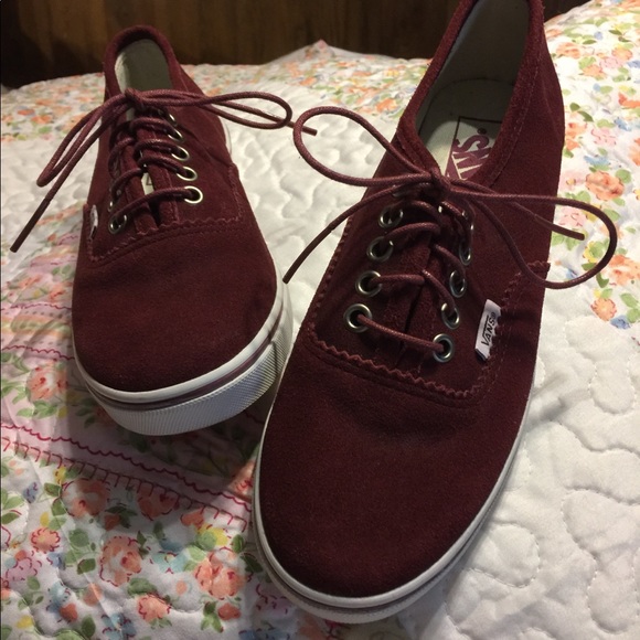 Vans Shoes - Vans burgundy suede shoes
